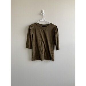 Something Navy pullover puff sleeve blouse size medium